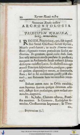 Annorum Aetatis nostrae Archontologia.