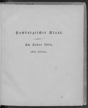Hamburgischer Staat. Im Jahre 1855, (Ende Februar.)