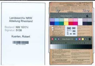 Entnazifizierung Robert Kuerten , geb. 13.10.1896 (Buchdrucker)