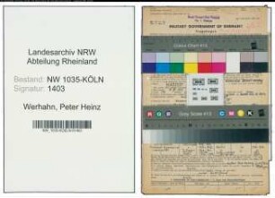 Entnazifizierung Peter Heinz Werhahn , geb. 05.05.1913 (Geschaeftsfuehrer)