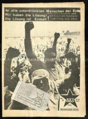 Untergrund-Zeitung der außerparlamentarischen Opposition "agit 883" Nr. 84