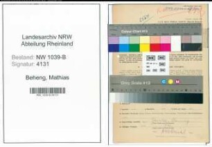 Entnazifizierung Mathias Beheng , geb. 27.04.1892 ()