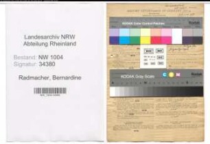 Entnazifizierung Bernardine Radmacher , geb. 09.05.1898 (Naeherin)
