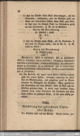 VIII. Vorstellung der gebrochenen Zahlen oder Brüche