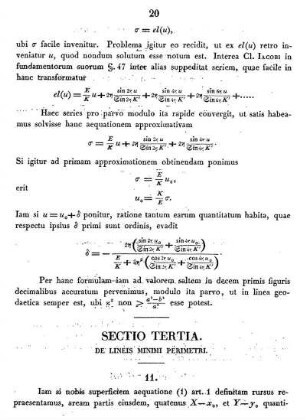 Sectio Tertia. - De Lineis Minimi Perimetri.