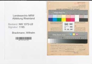 Entnazifizierung Wilhelm Brackmann , geb. 24.01.1908 (Architekt)