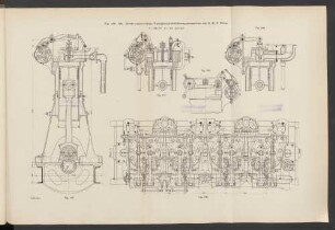 Fig. 165-169. Direkt umsteuerbare Vierzylinder-Schiffssauggasmaschine der G. M. F. Deutz.