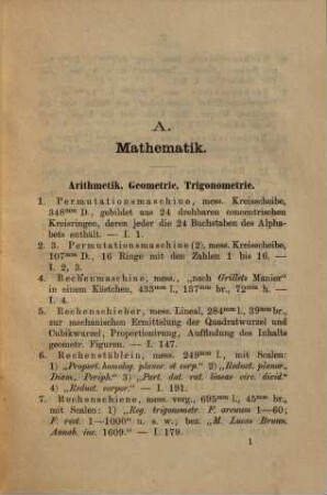 Catalog der Sammlung des Königl. mathematisch-physikalischen Salons zu Dresden