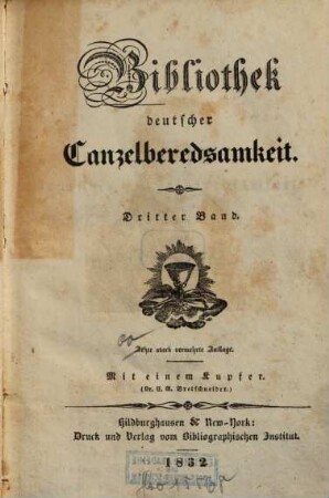 Bibliothek deutscher Canzelberedsamkeit, 3. 1832