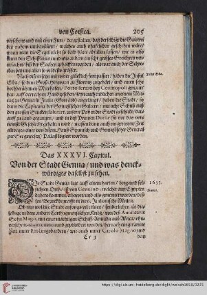 Das XXXVI. Capitul: Von der Stadt Genua / und was denckwürdiges daselbst zu sehen