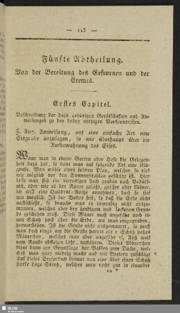 Fuenfte Abtheilung. Von der Bereitung des Gefrornen und der Cremes