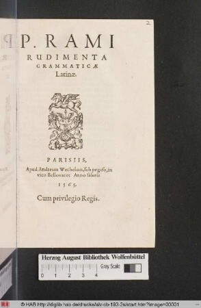 P. RAMI RUDIMENTA GRAMMATICAE Latinae