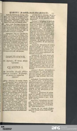 Disputatio IX. De Discursu, & Tertia Mentis Operatione.