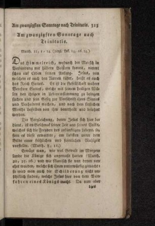 Am zwanzigsten Sonntage nach Trinitatis.