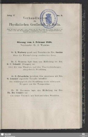 Sitzung vom 4. Februar 1898