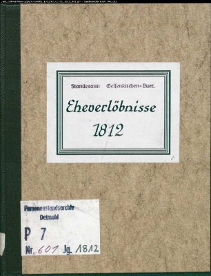 Zivilstandsregister von Bork (A 1812). (Gemeinde: Buer, Stadt Gelsenkirchen-Buer)