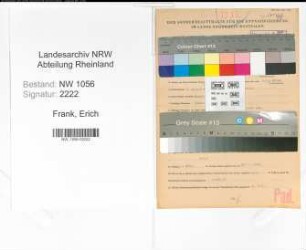 Entnazifizierung Erich Frank , geb. 05.08.1898 (Wirtschaftsberater)