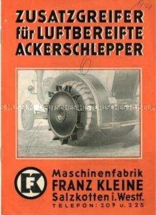 Zusatzgreifer für luftbereifte Ackerschlepper