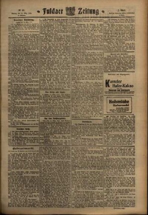 Zweite Ausgabe vom Montag, den 14. März 1910.