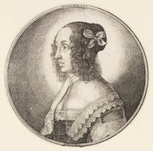 Die Dame mit der Schleife im Haar und geschnürtem Mieder