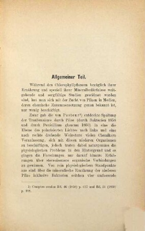 Beitrag zur mineralischen Nahrung der Pilze