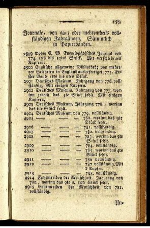 Journale, von ganz oder mehrenteils vollständigen Jahrgängen. Sämmtlich in Papierbänden.