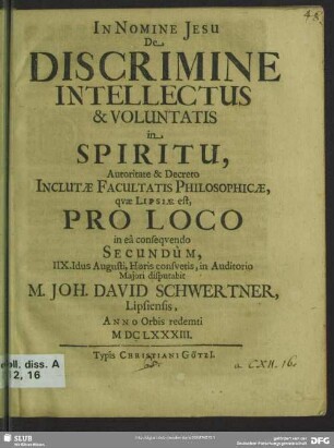 De discrimine intellectus et voluntatis in spiritu