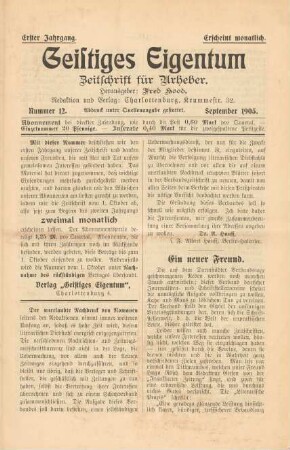 Nummer 12. September 1905