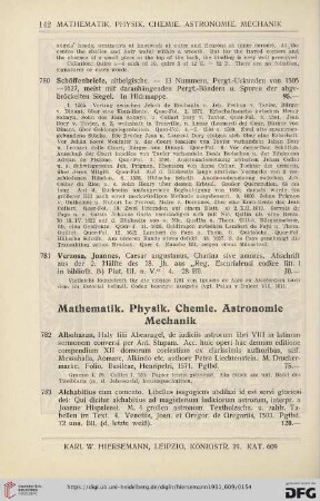Mathematik. Physik. Chemie. Astronomie. Mechanik (Nr. 782 - 808)