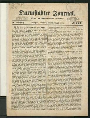 Darmstädter Journal : Organ der constitutionellen Monarchie