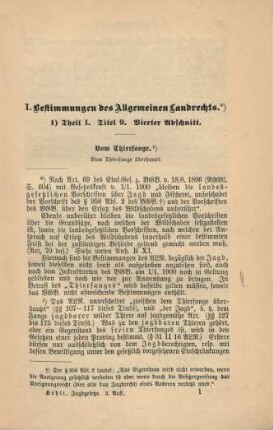 I. Bestimmungen des Allgemeinen Landrechts.