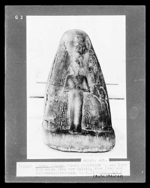 Buste funeraire, der Tote und seine Frau vor Osiris