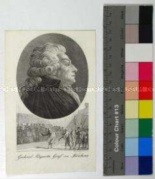 Porträt des französischen Politikers, Physiokraten und Publizisten Honoré-Gabriel de Riquetti Marquis de Mirabeau