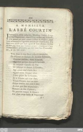 A Monsieur L'Abbé Courtin.
