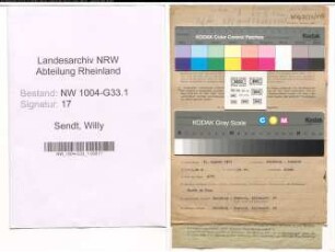 Entnazifizierung Willy Sendt , geb. 31.08.1907 (Musiklehrer)