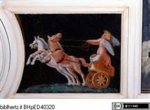 Szenen aus der römischen Geschichte und Mythologie, Putto auf einem von Pferden gezogenen Wagen