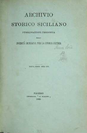 Archivio storico siciliano. 19. 1894