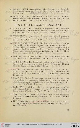 Einrichtungsgegenstände (Nr. 207-230)