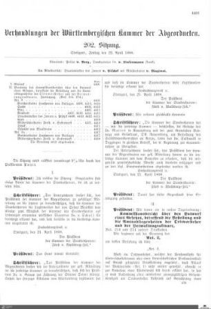 202. Sitzung, Stuttgart, 22.4.1898