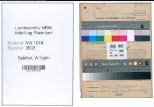 Entnazifizierung Wilhelm Spicher , geb. 17.03.1900 (Polizeibeamter)