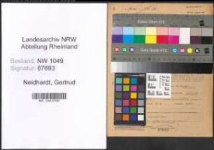 Entnazifizierung Gertrud Neidhardt , geb. 30.06.1892 (Lehrer)