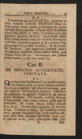 Cap. II. De Principio Integritatis, Veritate.