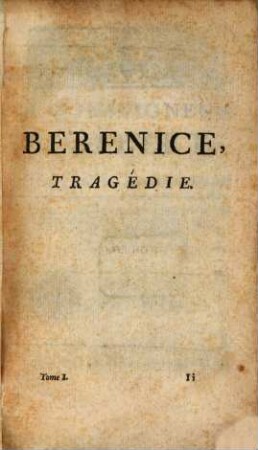 Berenice : Tragedie