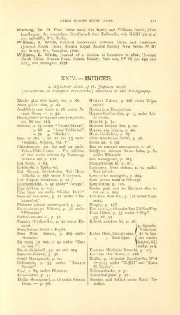 XXIV. Indices