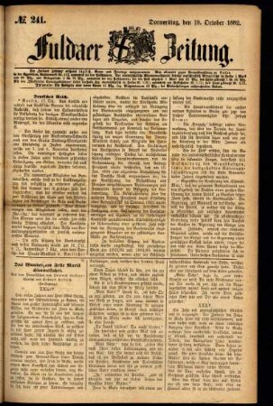 Ausgabe vom Donnerstag, den 19. Oktober 1882.