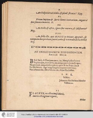 Ad ornatissimum respondentem, Amicum Meum.