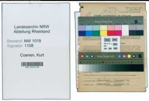 Entnazifizierung Kurt Coenen , geb. 07.10.1903 (Betriebsleiter)