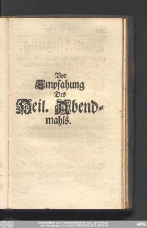 Vor Empfahung Des Heil. Abendmahls.