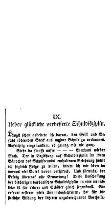 Ueber glückliche verbesserte Schuldisziplin