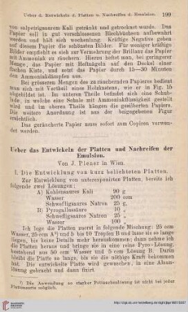 1: Ueber das Entwickeln der Platten und Nachreifen der Emulsion